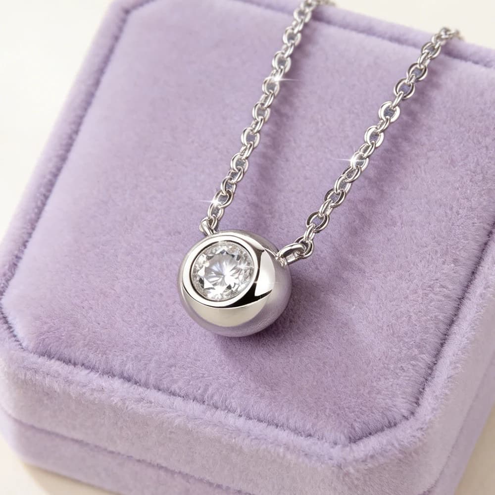 IOGOU – collier avec pendentif solitaire en or 14 carats, 5mm, 0,5 ct, rond, en Moissanite, pour femmes et hommes, cadeau, bijoux classiques, certificat GRA