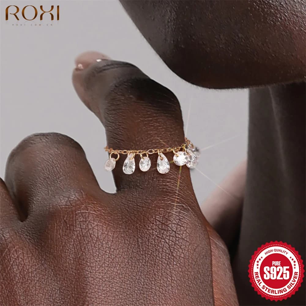 ROXI offre spéciale 925 argent Rose en fleur bague pour les femmes Style exquis à la mode pour les fêtes de mariage bijoux de luxe cadeaux fins