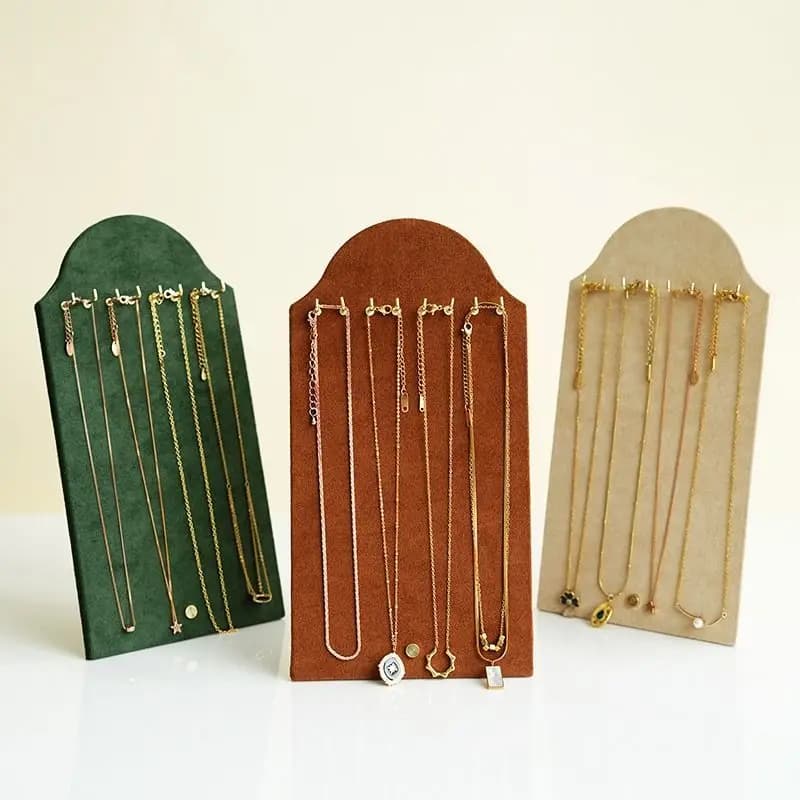 Présentoir de bijoux de luxe, présentoir de comptoir de magasin, support de rangement d'accessoires de collier Vertical Vintage, accessoires Photo de bijoux