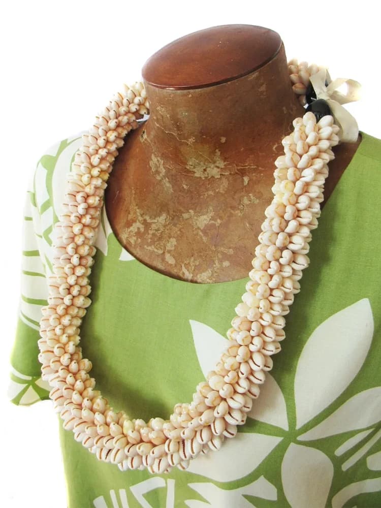 Collier de coquillages de cauri hawaïen de style vintage, lois tropicaux hawaïens étragés, idéal pour la danse Hula, cadeau d'anniversaire d'anniversaire d'aloha