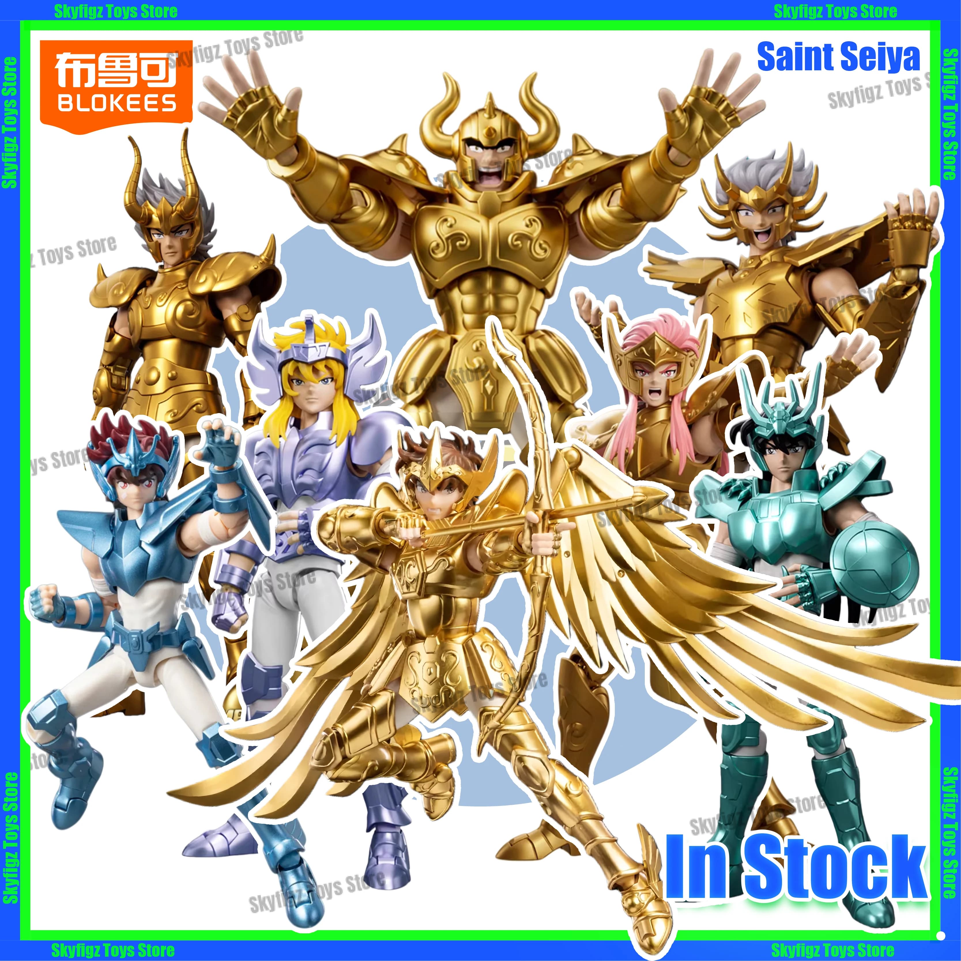 Figurines d'action Saint Seiya Original BLOKEES, deuxième série, Gémeaux, Dragon, Capricorne, Sagittaire, jouets d'anime, cadeau de Noël en stock
