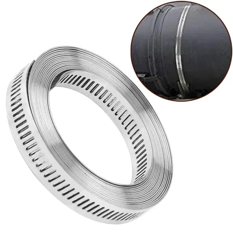 Collier de serrage de tuyau en acier inoxydable 304, grand engrenage à vis sans fin réglable pour colliers de serrage à vis, tuyau de conduit, bricolage, ajustement coupé, sangle en métal, 30m, 50m, 1