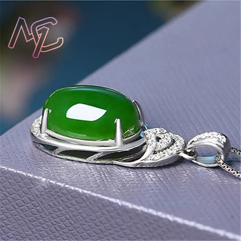 Collier pendentif en Jade naturel vert, bijoux réels, Talismans sculptés, pierres précieuses de styliste porte-bonheur, accessoires de mode de luxe