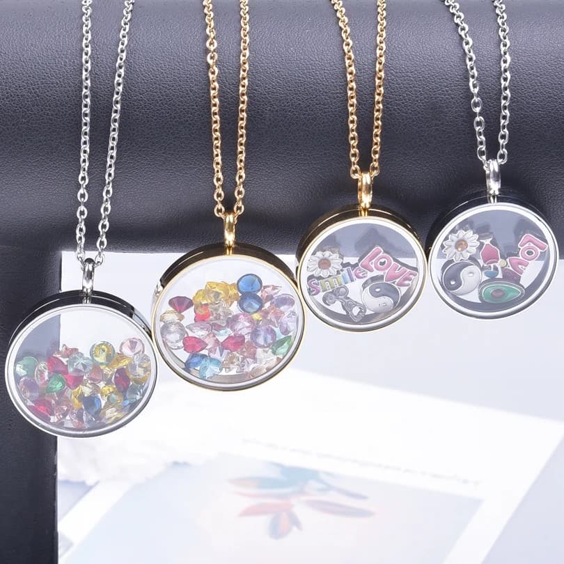 Pendentif Médaillon en Acier Inoxydable pour Femme et Homme, Colliers de la raq, Accessoires de Bricolage, Photo Flottante, Charme, Bijoux à la Mode, Haute Qualité