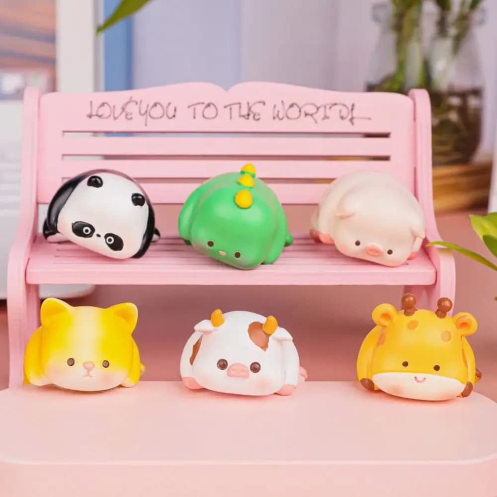 Panda cochon moniteur d'ordinateur décoration bord de Table écrans TV petits animaux ornements résine Miniatures Console centrale Figurines