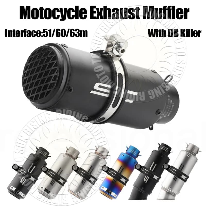 51/60/63mm inoxydable SC moto échappement et DB tueur pour Gp projet course silencieux d'échappement tuyau arrière mise à niveau modifié