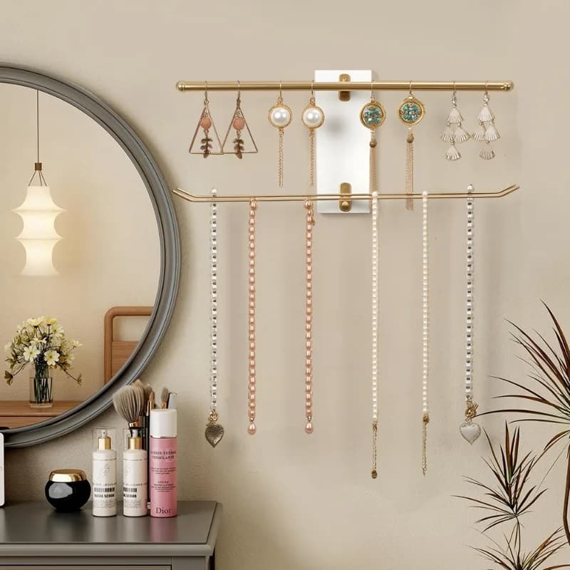Porte-bijoux mural suspendu en métal