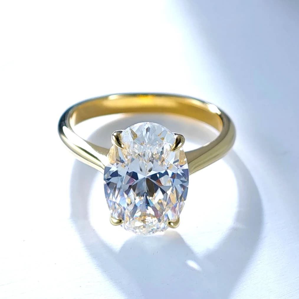 FIRERIN – bague ovale en Moissanite 100% 4,5 ct, 8x12MM, avec certificat, test de diamant réussi, bijoux de mariage pour femmes, cadeau en argent S925