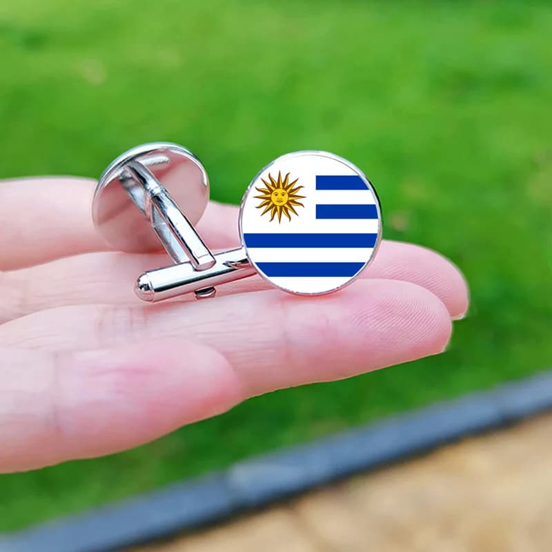 Boutons de manchette drapeau français, espagne, chili, russie, pays-bas, serbie, états-unis, république tchèque, Portugal, norvège, suisse, cadeau, 2024