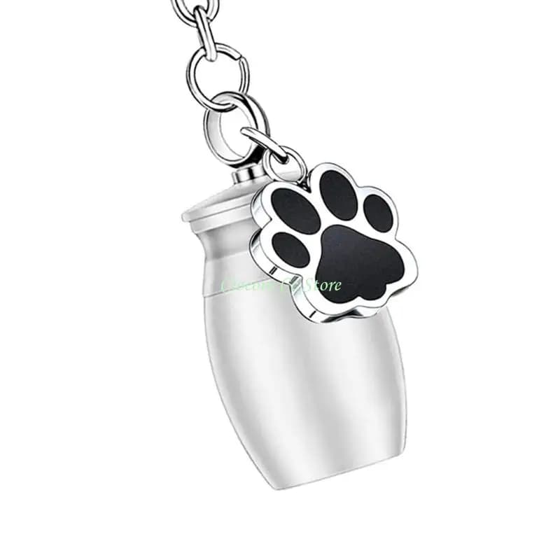 Porte-clés commémoratif pour animaux compagnie en acier inoxydable X90F