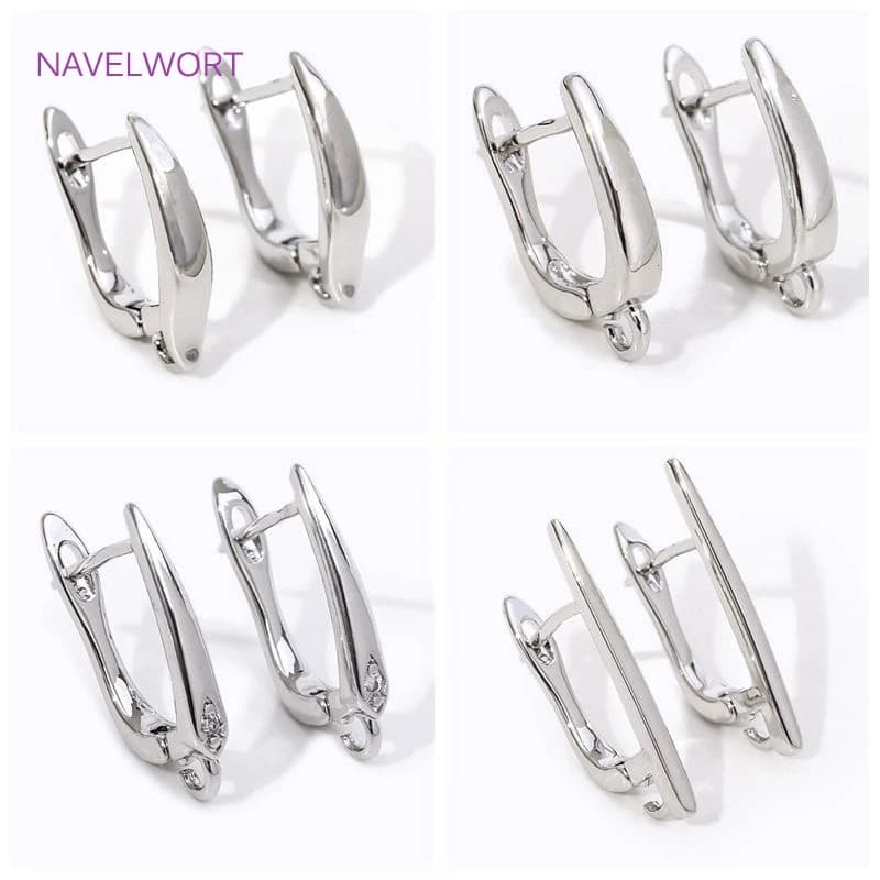 Bricolage boucle d'oreille faisant des accessoires 18K plaqué or lisse boucle d'oreille crochet fermoirs en laiton métal fils d'oreille crochets, fournitures de fabrication de bijoux