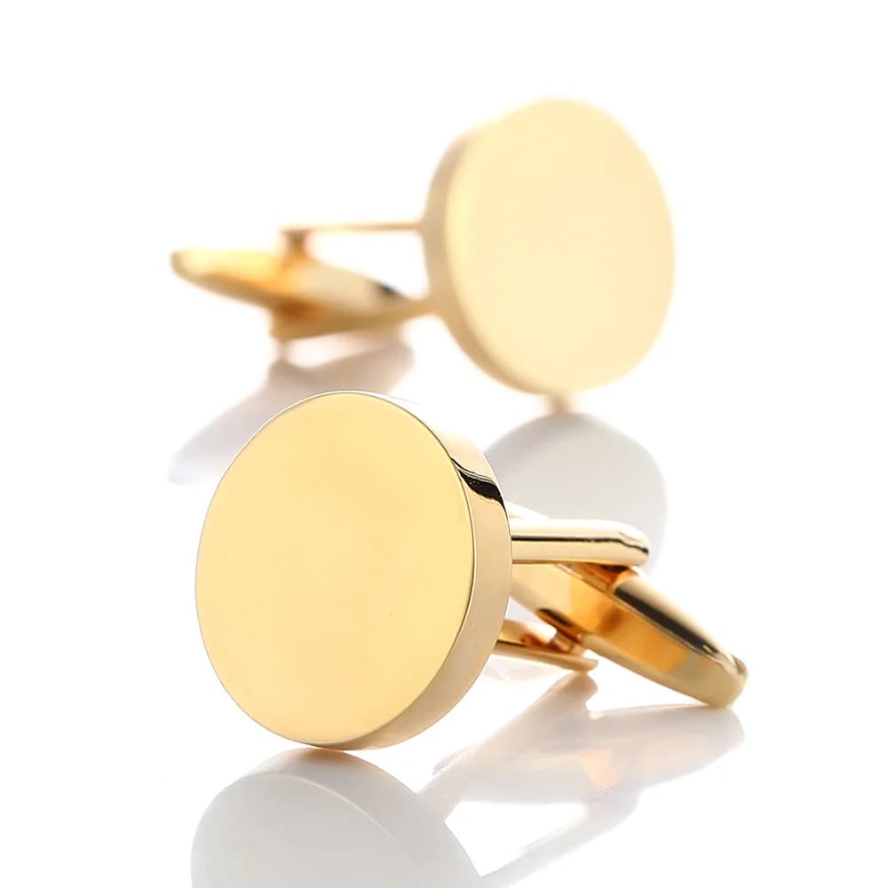 Boutons de manchette vierges de haute qualité pour hommes, chemise de Style français plaqué or, boutons de manchette simples en cuivre et métal, accessoire de bijoux masculins