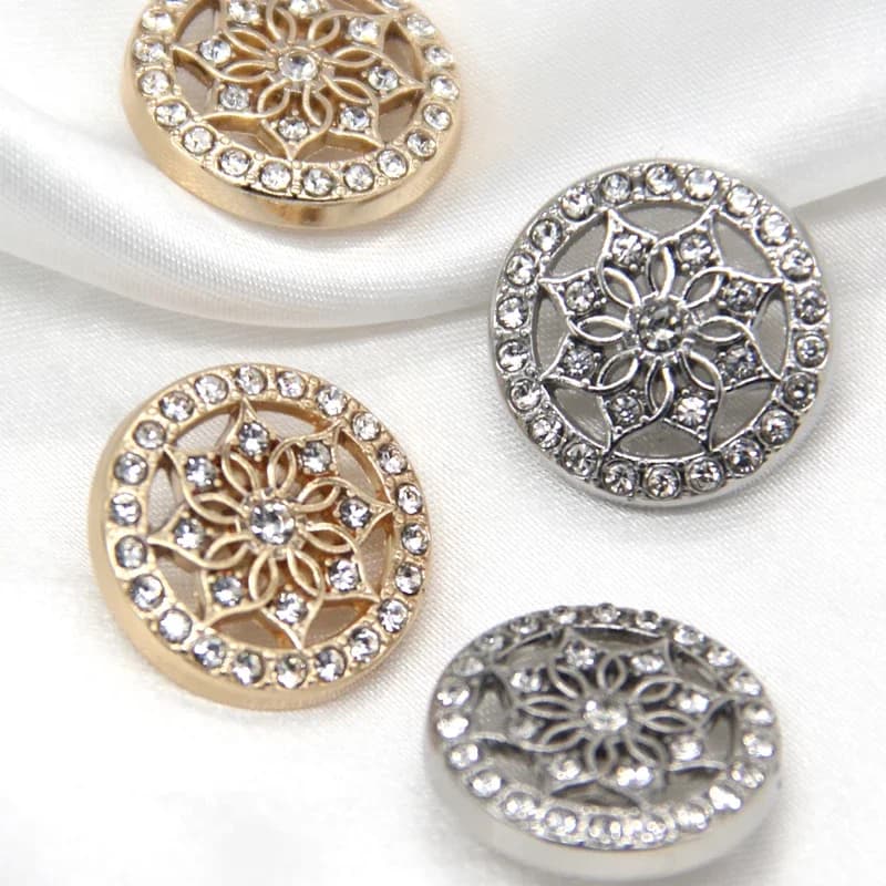 HENGC – boutons de bijoux en métal doré pour vêtements, costume de manteau pour femmes, décorations faites à la main, accessoires de couture
