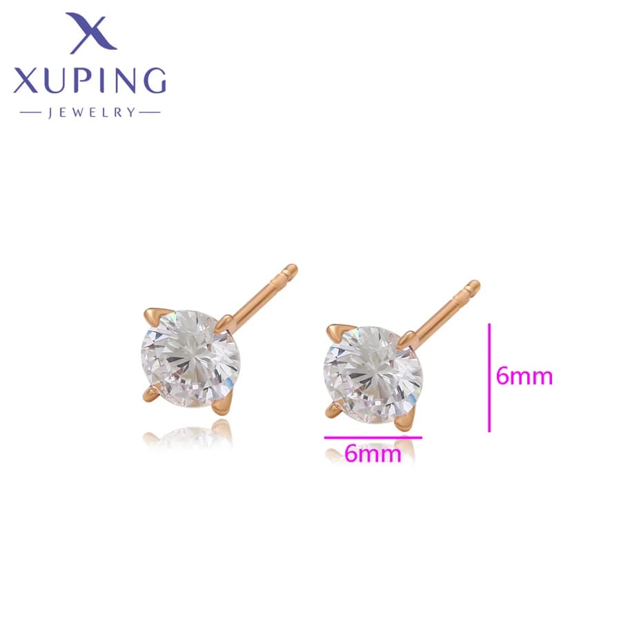 Xuping Jewelry Nouvelle Arrivée Boucles d'oreilles clous simples et élégantes couleur or pour femme Cadeau X000757149