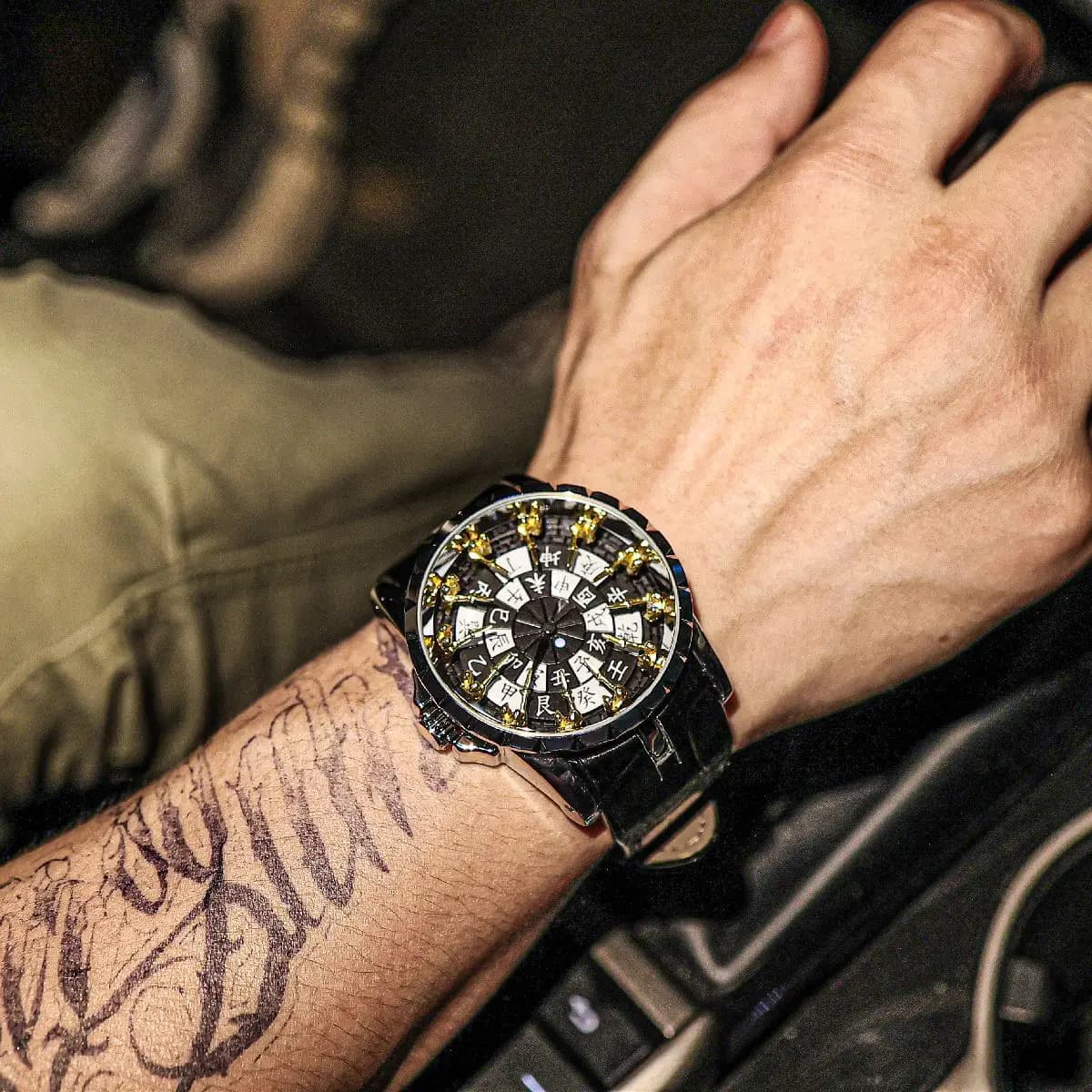 Nouvelle montre de luxe haut de gamme de la série Knight à cadran rond avec les douze signes du zodiaque pour hommes