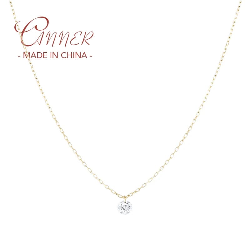 CANNER-Collier de la présidence en argent regardé 925 pour femme, collier O-JONecklace, pendentif clavicule, bijoux délicats