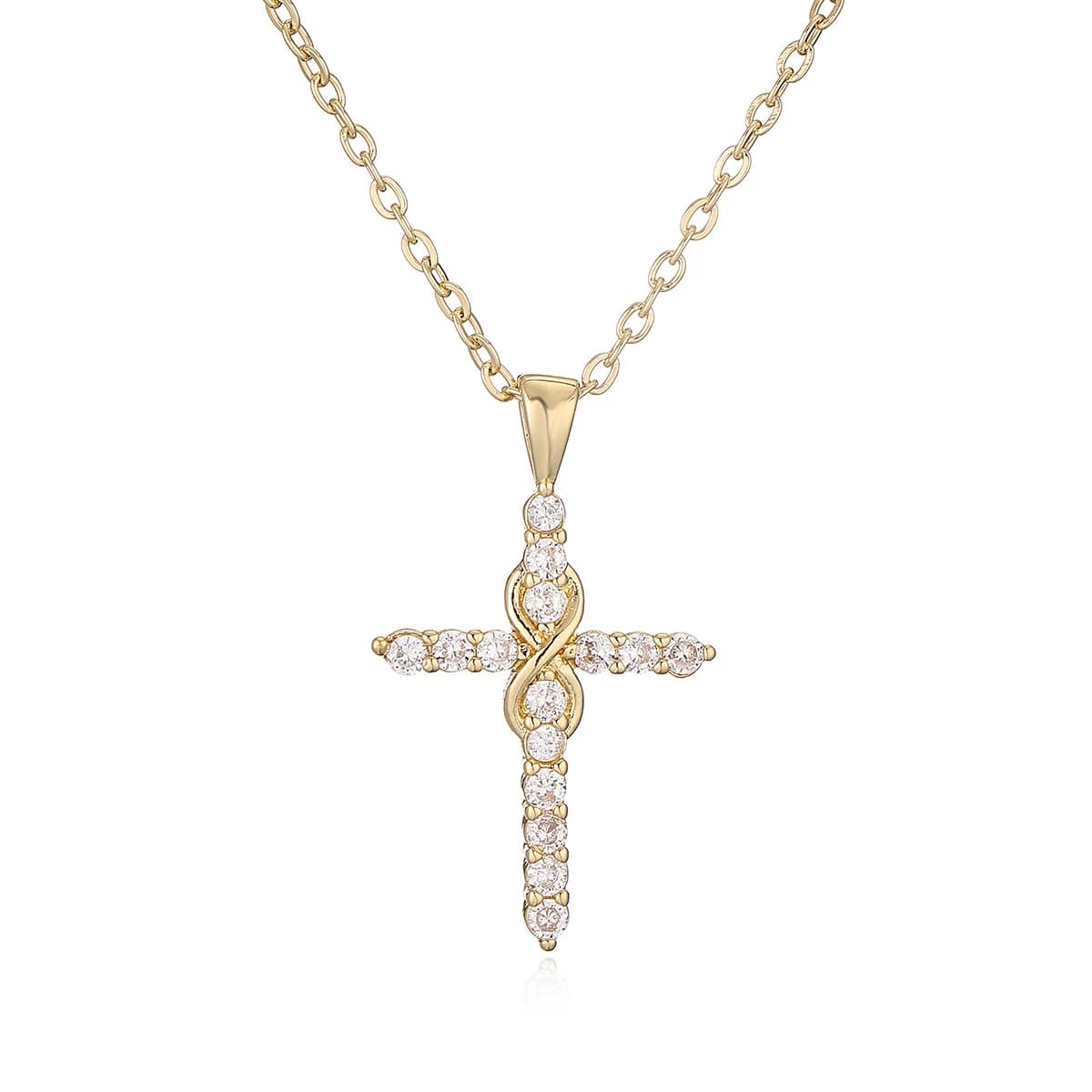 Bijoux de jésus en Zircon pour femmes, pendentif croix en cuivre, collier à la mode de haute qualité, ACC or argent