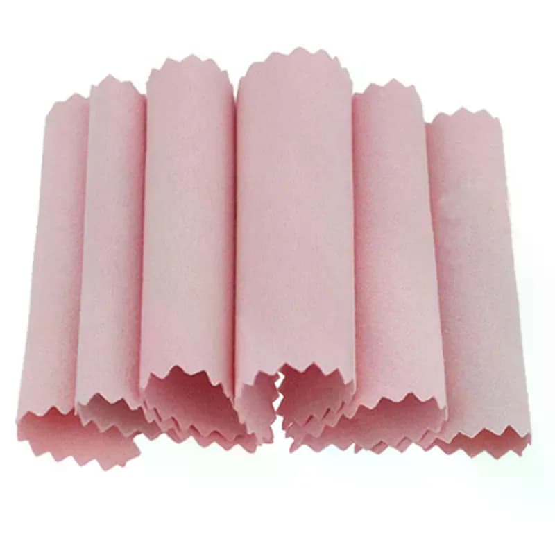 50 pcs/pack 8 cm * 8 cm chiffon de polissage couleur rose bijoux tissu de polissage vernis chiffon de nettoyage soin pour 925 chiffon de nettoyage propre
