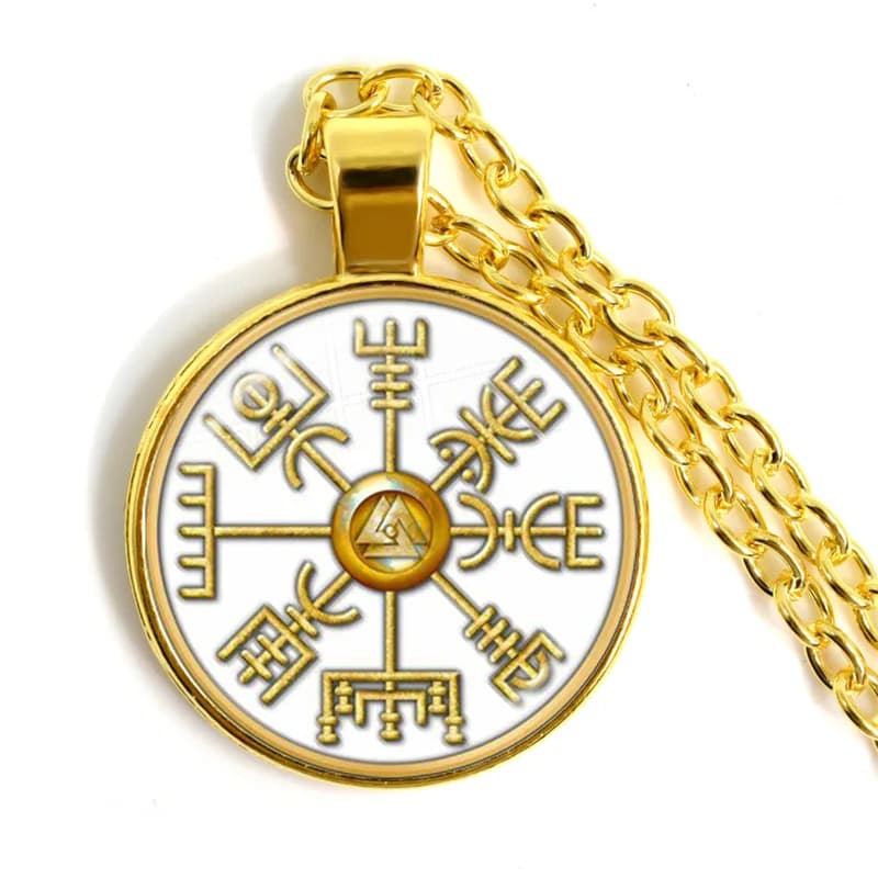 Collier boussole viking avec pendentif en bois, casque végétvisir islandais, cercle runique, boussole magique, rune soigneuse, colliers de la présidence Isman