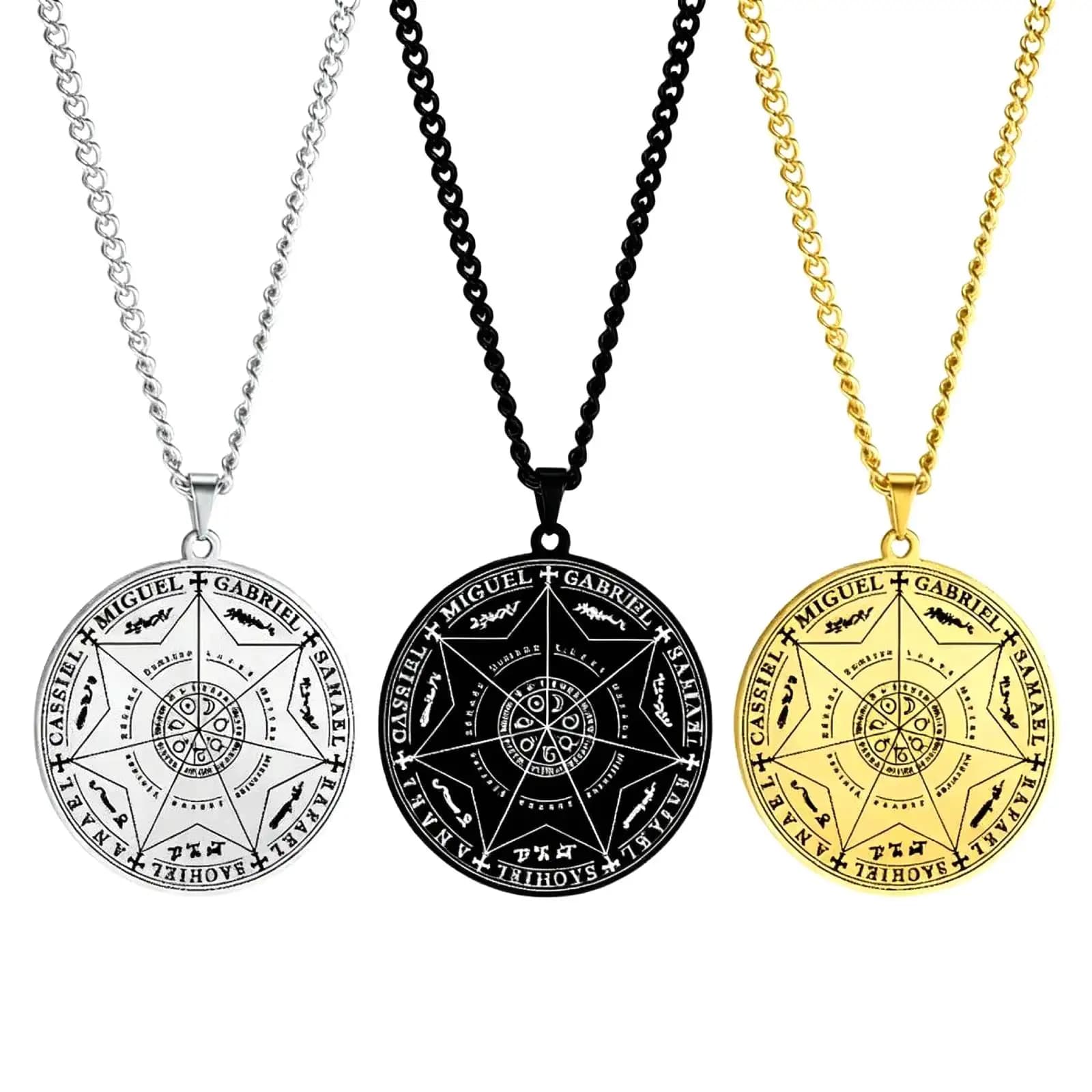 Collier pendentif sept sceaux archange pour femmes et hommes
