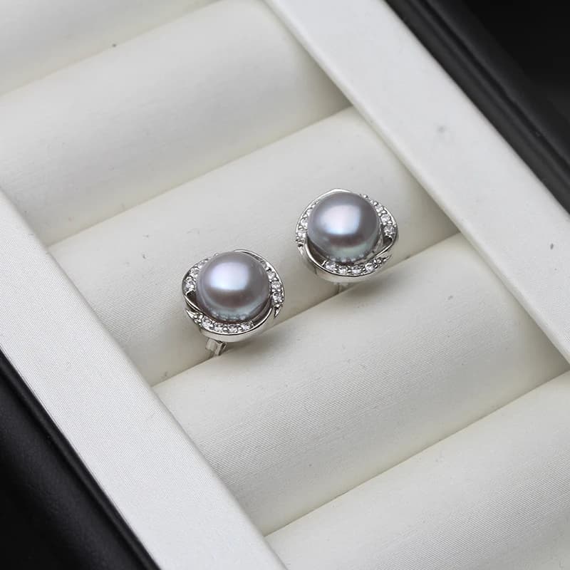 Boucles d'oreilles en perles noires d'eau douce cultivées pour femme, jolies boucles d'oreilles en argent 925, bijoux fins, cadeau pour femme, demoiselle d'honneur