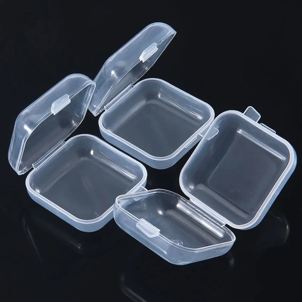 Mini boîte de rangement en plastique transparente