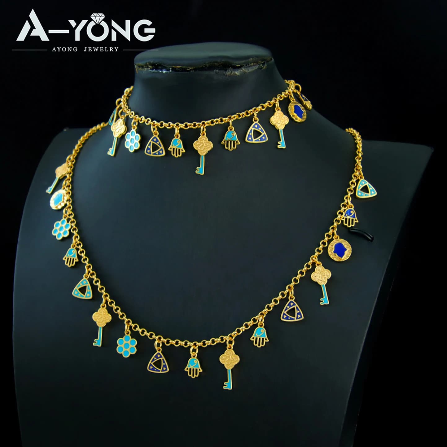 Ensemble de bijoux en or 24 carats de dubaï, plaqué or, collier Hip Hop brésilien, Bracelet pour femmes arabes, bijoux de fête pour événement religieux