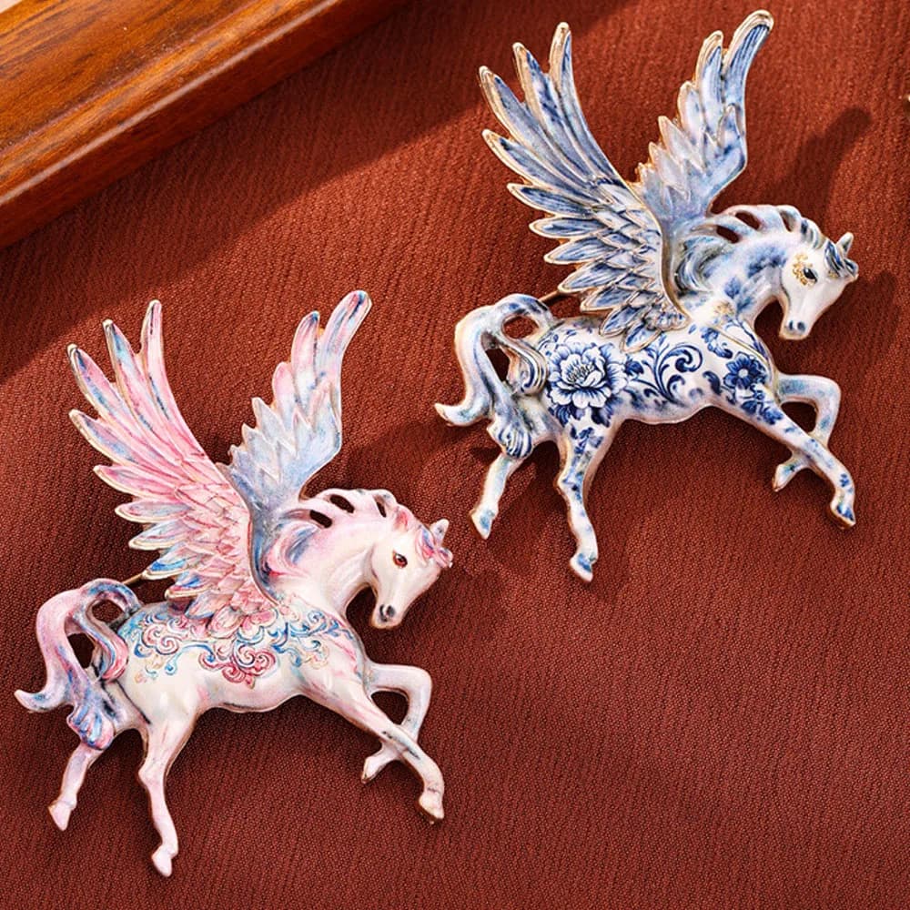 Broche année du cheval volant, fixateurs de collier, broches écologiques en alliage de Zinc, accessoires de costume, décoration de la maison, 2026