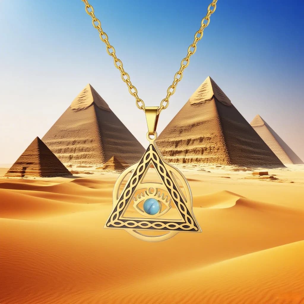 Collier pendentif Triquetra à nœud celtique, mauvais œil, en acier inoxydable, pierre de lune, bijoux celtiques, cadeau pour femmes