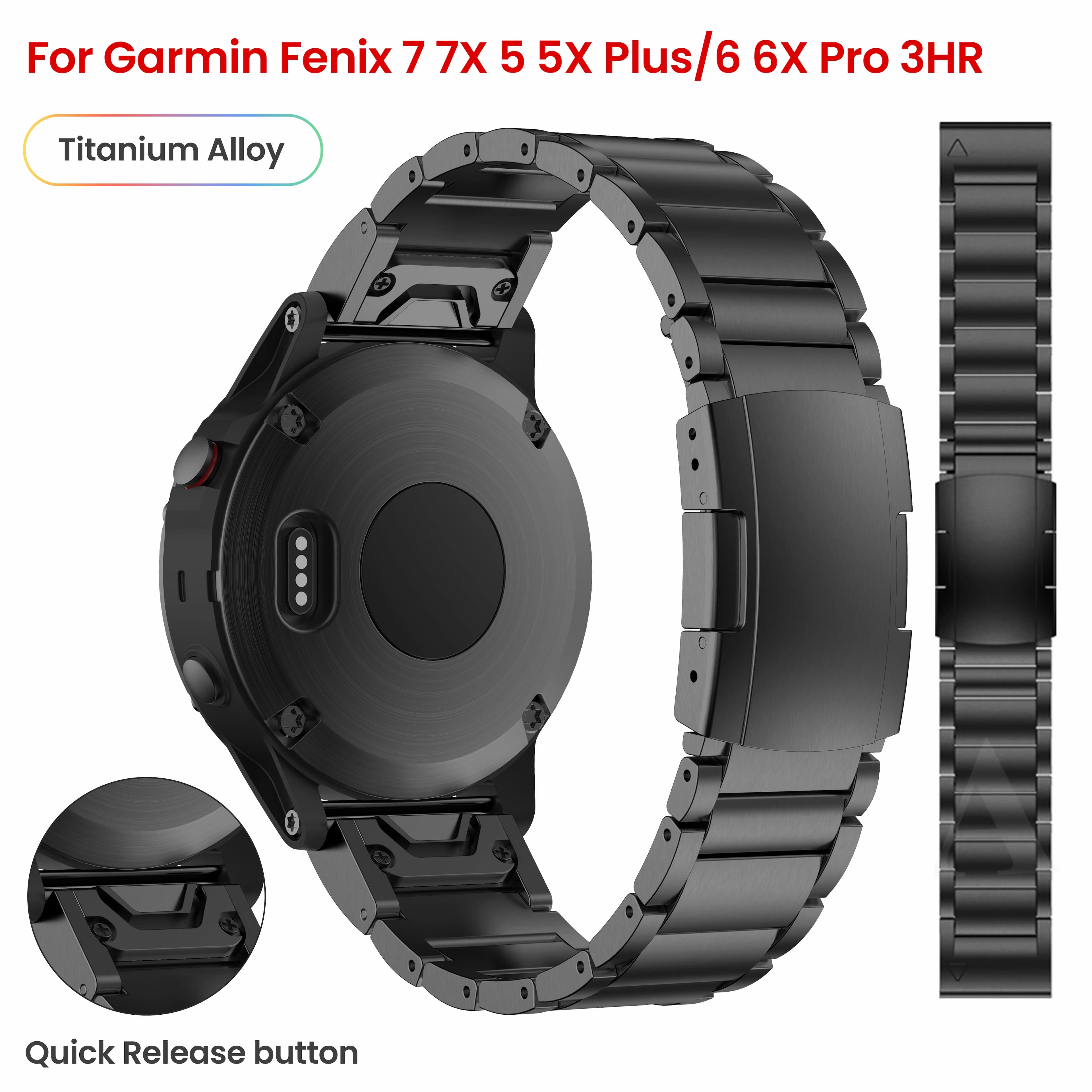 Garmin 22 26mm alliage de titane Bracelet de montre à dégagement rapide pour Fenix5 5XPlus 6 6XPro 7Pro 7XPro Bracelet Instinct1 2 2X ceinture