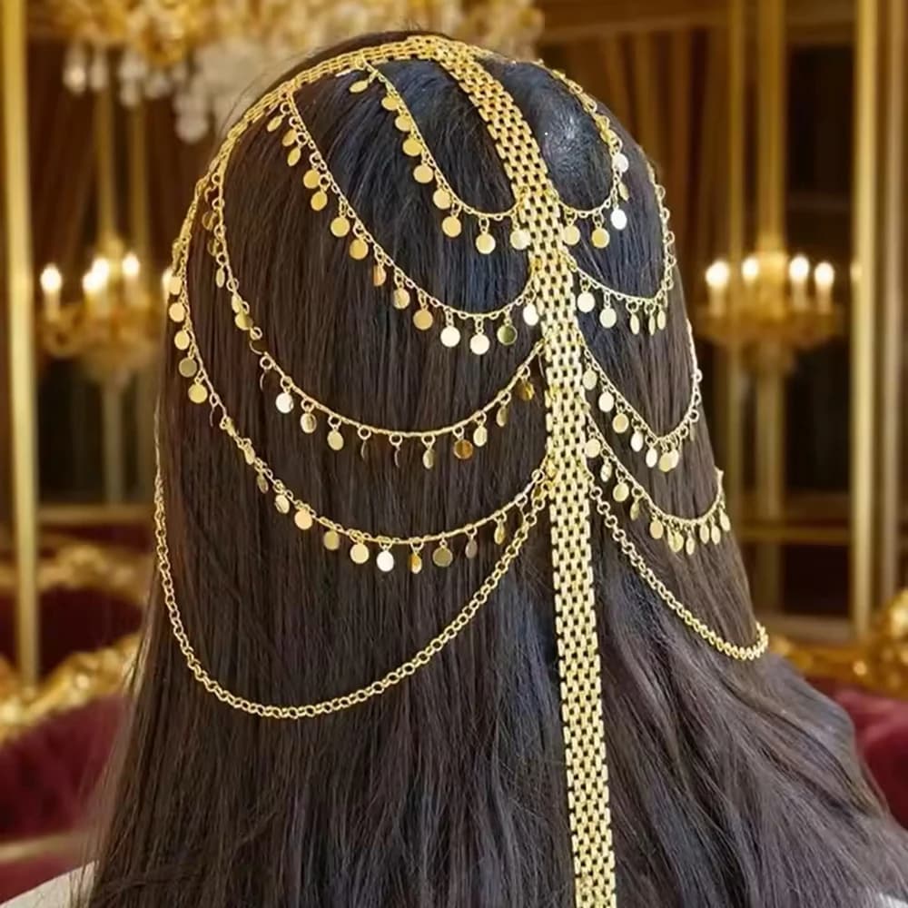 Chaîne de tête de mariée tendance style ethnique kurde