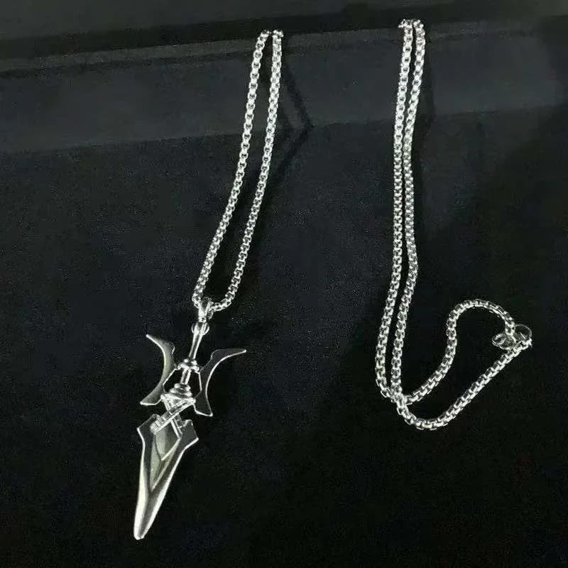 Collier pendentif arme épée gothique pour hommes et femmes, mode punk, tendance hip hop, cadeau de bijoux cool