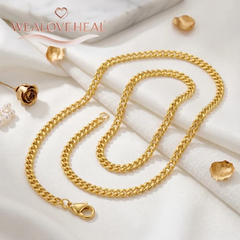 Chaîne en laiton plaqué or 18 carats de 60 cm