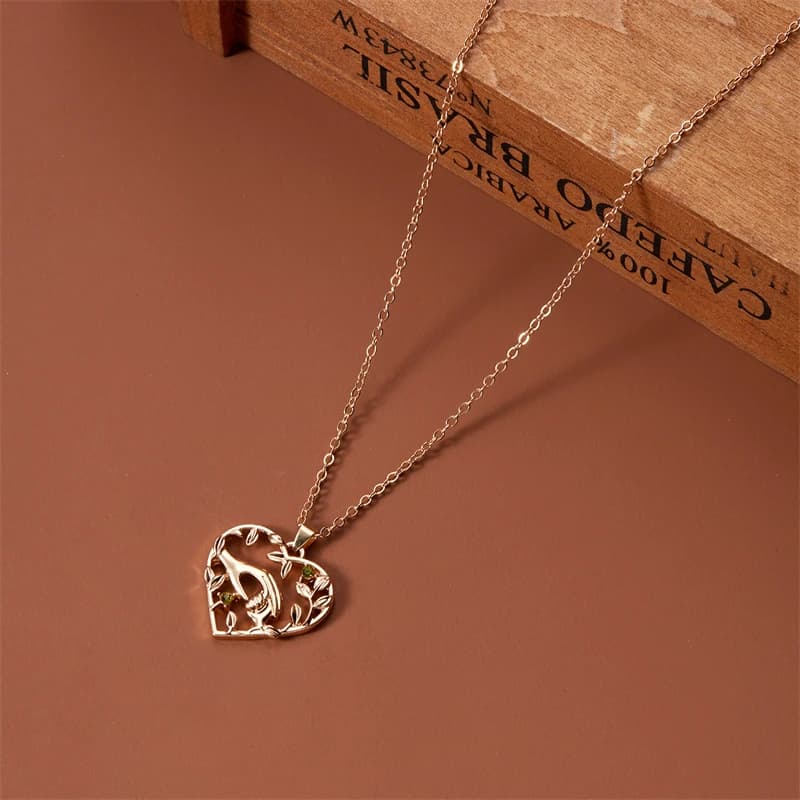 Collier de famille maman fille t'aime pour toujours couleur argent coeur lune pendentif Zircon colliers femmes bijoux cadeau de fête des mères