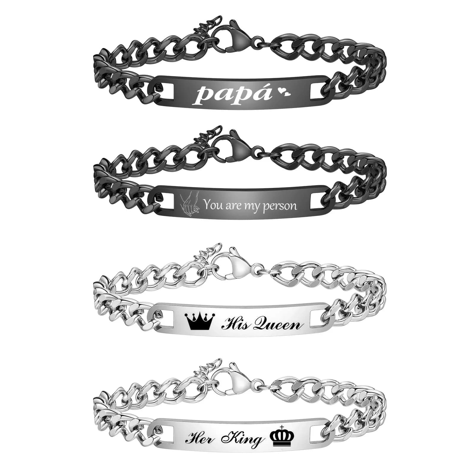 Bracelets gravés personnalisés gratuits pour hommes, cadeau personnalisé Love Keepplex, papa, père, mari, petit ami, meilleurs amis, frère, bijoux