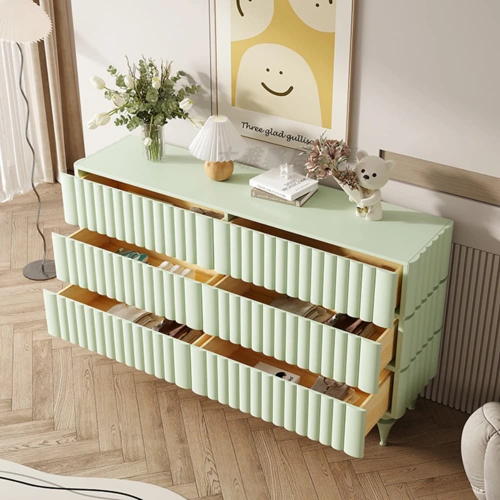 Vitrine sur pied vert crème pour filles
