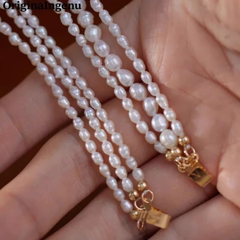 Bracelet personnalisé en perles naturelles, fait à la main, rempli d'or 14K, étanche, résistant au ternissement, bijoux Boho