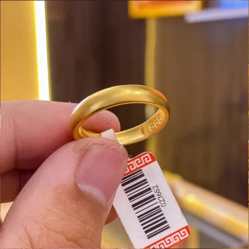 Bague mate en or 24 carats AU999