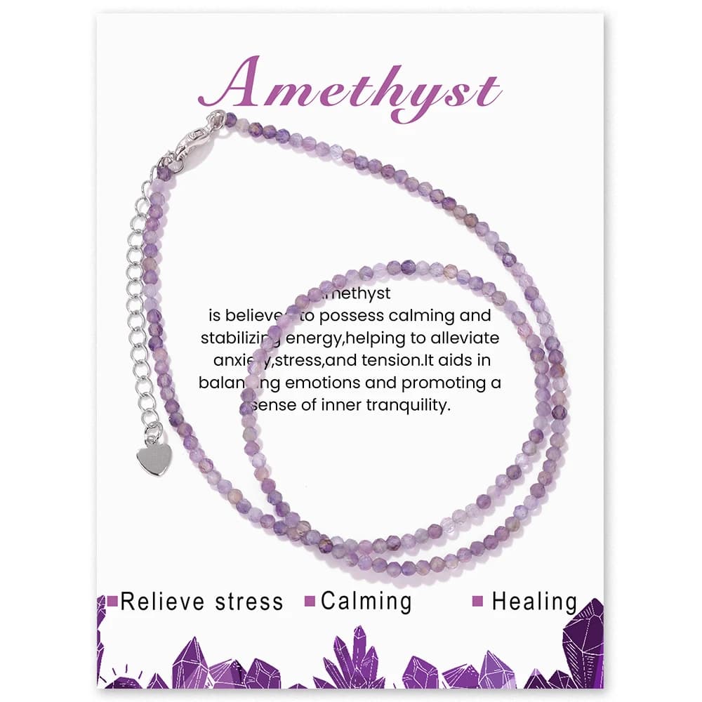 Colliers ras du cou en perles d'obsidienne noires simples pour femmes et hommes, collier en pierre naturelle d'améthystes, chaîne de clavicule, bijoux bohème féminins