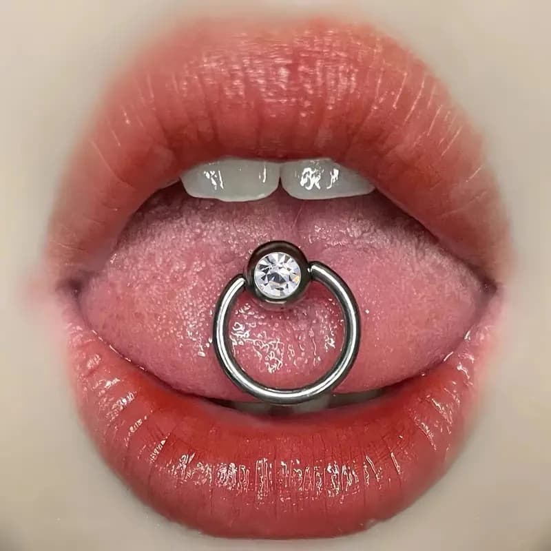 Zunderes-Anneaux de langue en acier inoxydable, piercing à la langue, haltère, bijoux de corps, 1 pièce