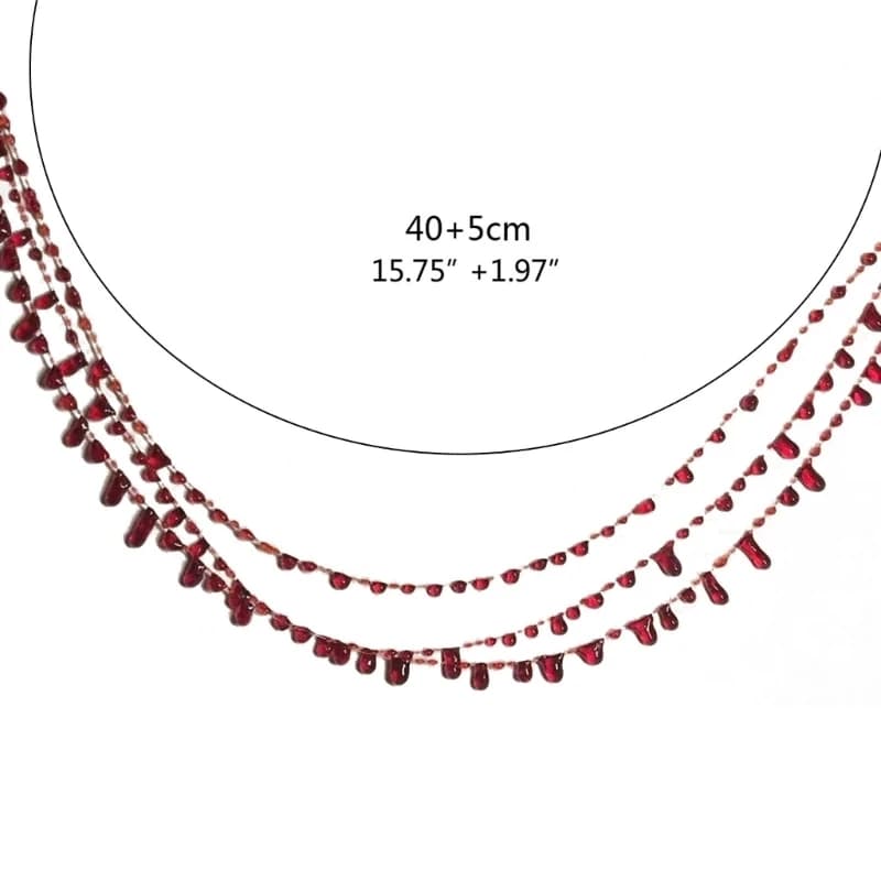 Collier Goutte de Sang en Résine Rouge pour Femme, Pendentif Unique, Clavicule, Fonction, Ras du Cou