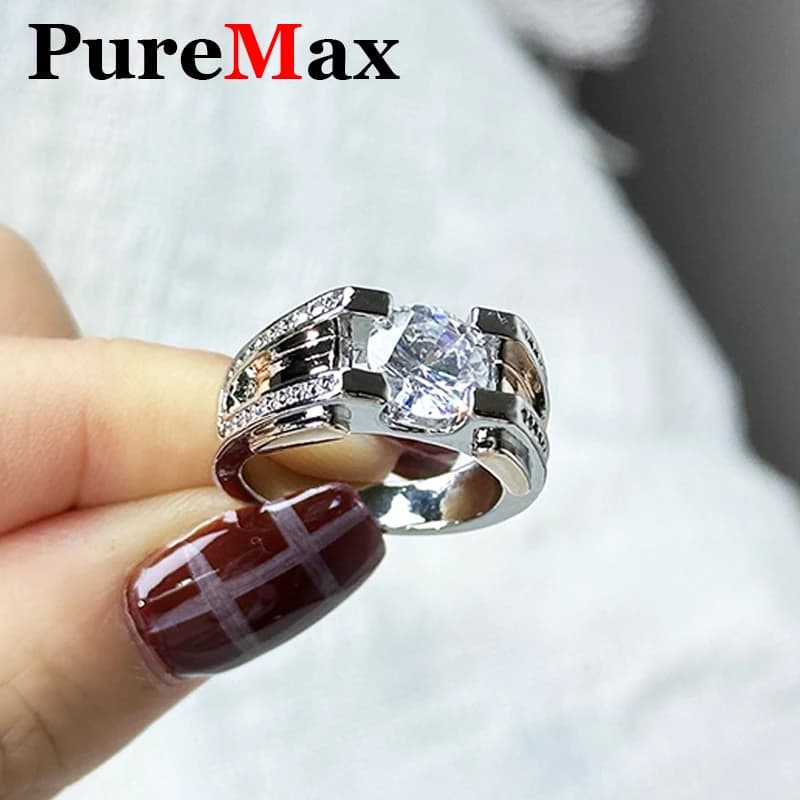Bagues Moissanite certifiées à la mode 2ct pour homme, bijoux originaux en argent Sterling 925, cadeaux d'anniversaire