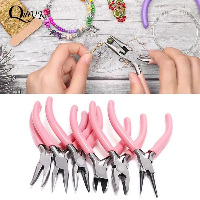 Pince à fil de coupe d'extrémité en acier inoxydable, outils de bricolage pour fabrication de bijoux, rose