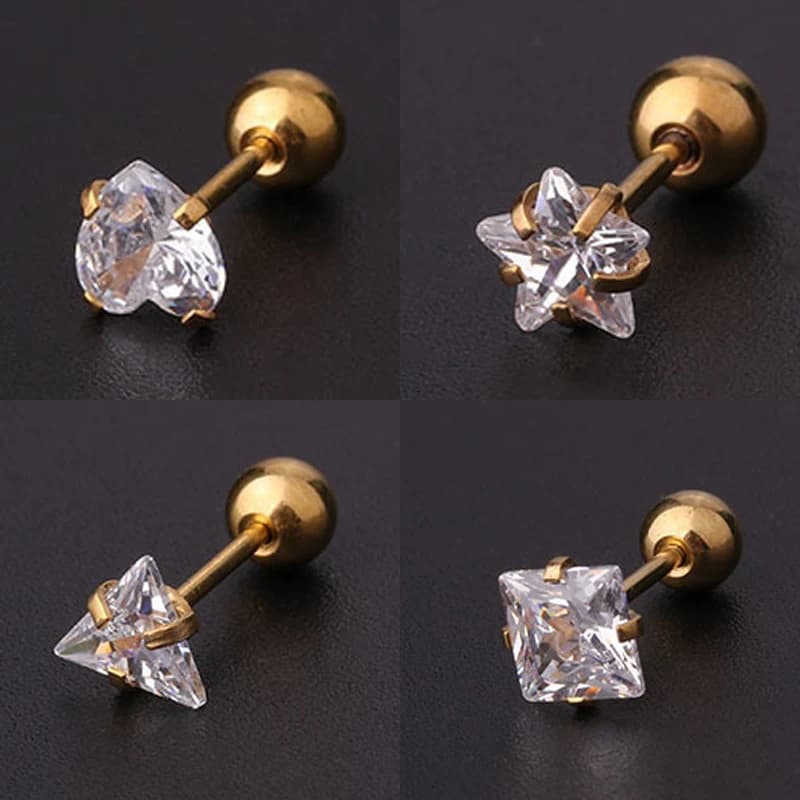 Boucles d'oreilles Helix Coussins Piercing pour femmes, Tragus Trendy Star, Zcompresses on Mini Cartilage, Bijoux d'oreille Daith Rook, Accessoires de corps, KBE302, 1Pc