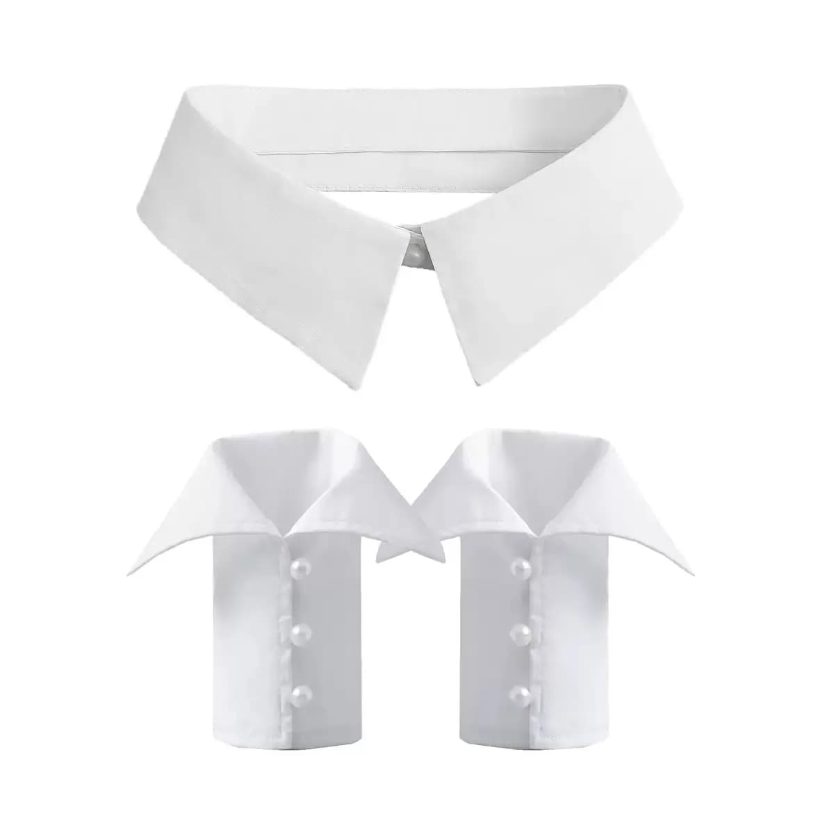 Chemise à Faux col blanc pour femmes, faux colliers à revers à rayures, col amovible et détachable, accessoire pour vêtements