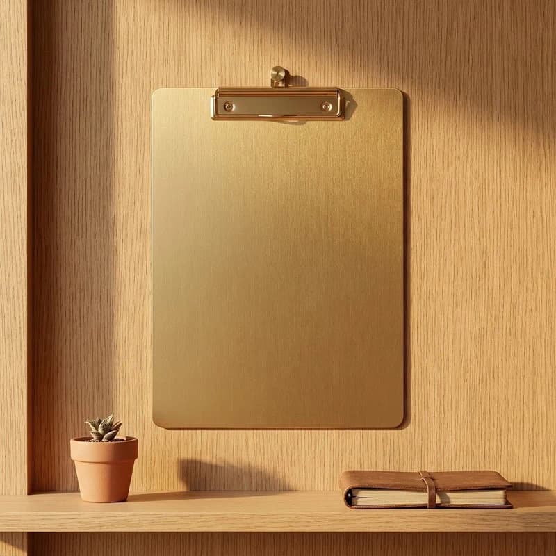 Porte-documents en acier inoxydable doré, porte-menu polyvalent et planche à documents pour restaurants - Porte-menu durable