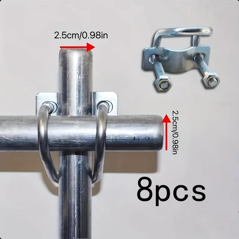 Collier de serrage pour tuyau de jardinage extérieur, 8 pièces, 25 mm, structure métallique robuste pour connexion de tuyau d'eau de pépinière, fixation horizontale/verticale...