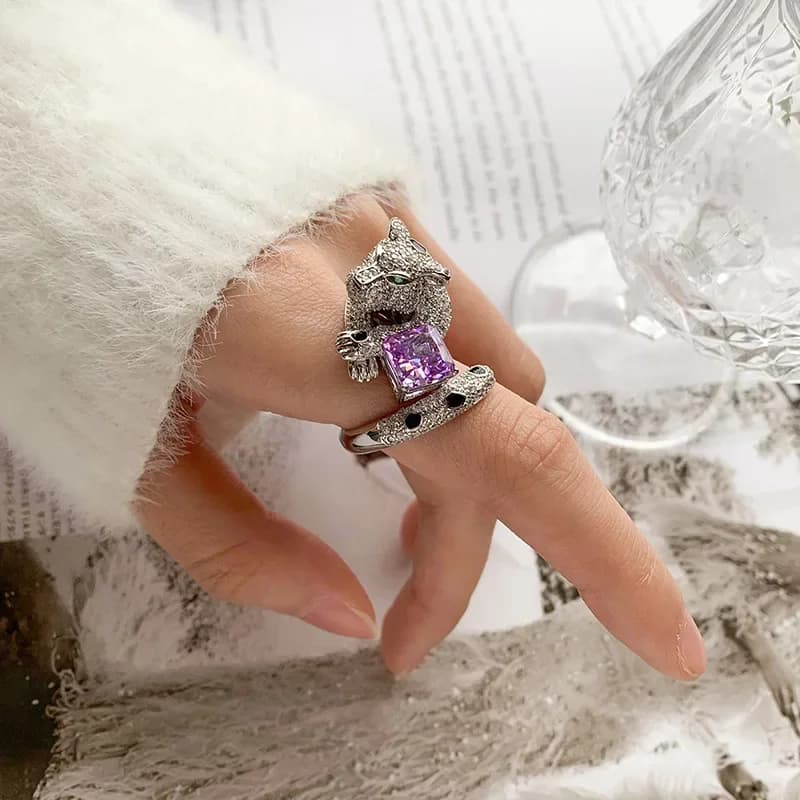 Bague réglable léopard de luxe 5A, cristal de zircone cubique classique pour femmes, proposition de bijoux exquis, recherche de cadeau Vintage