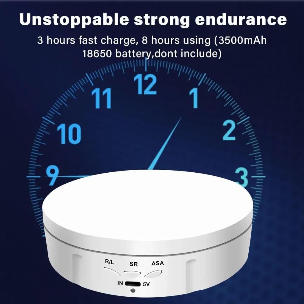 Support de Présentation Électrique Rotatif 145mm Effet Miroir 360° pour Bijoux