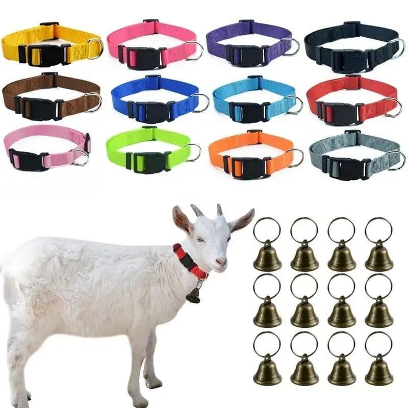 Collier réglable en nylon pour chèvres et moutons, 1 pièce, sangle de cou durable et confortable pour animaux de ferme et d'écurie